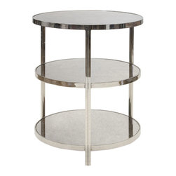 Worlds Away Audery Nickel 3 teir Side Table - Dining Tables
