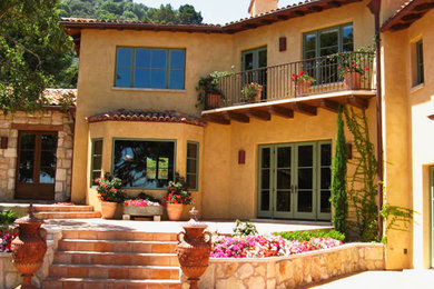 Inspiration for a mediterranean exterior home remodel in Austin