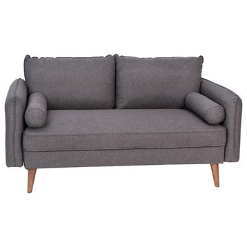 Flash Furniture Evie Gray Upholstered Loveseat, Stone Gray, IS-VL100-GY-GG