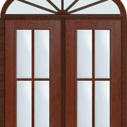 Prehung Patio Transom Double Door 80 Fiberglass 4 Lite Full Lite - Patio Doors