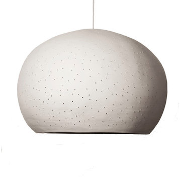 Ceiling Light: Large Claylight Pendant, Dot Pattern, Led Bulb