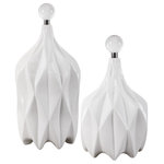 Uttermost - Uttermost 17868 Klara - 17 inch Bottle (Set of 2) - Modern Style Emanates From This Set Of DecorativeKlara 17 inch Bottle Glossy White/Polishe *UL Approved: YES Energy Star Qualified: n/a ADA Certified: n/a  *Number of Lights:   *Bulb Included:No *Bulb Type:No *Finish Type:Glossy White/Polished Nickel/Crystal