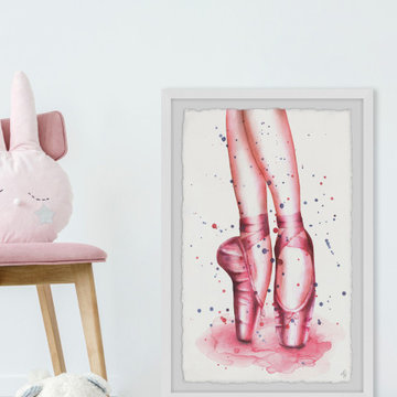 "Dancing Ballet Shoes" Framed Painting Print