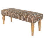 Livabliss - Surya Anthracite ATE-002 Upholstered Bench, Brown Multi - Our Anthracite Collection offers an enduring presentation of the modern form that will competently revitalize your decor space. Made in India with Leather, Manufactured Wood, Wood. For optimal product care, wipe clean with a dry cloth. Manufacturers 30 Day Limited Warranty.