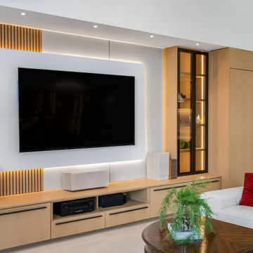 Floating Entertainment Unit with Built-In Lighting