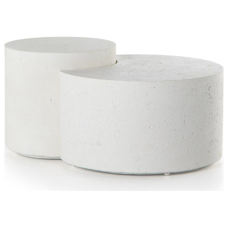 Meza Nesting Coffee Table, Textured White