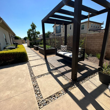 custom pergola and bed swing