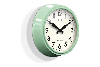 Newgate Large 50s Electric Wall Clock – Kettle Green