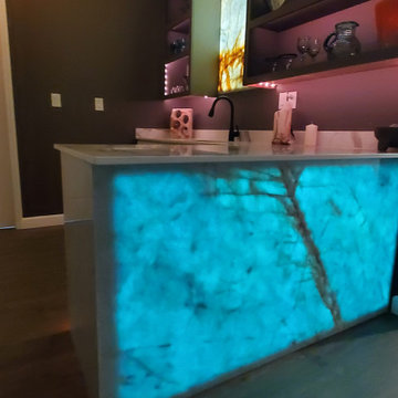Backlit Onyx Kitchen Island