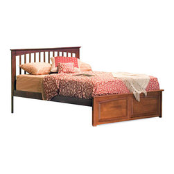 Brooklyn Platform Bed with Raised Panel Footboard in Caramel Latte Finish - Platform Beds