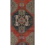 Noori Rug - Fine Vintage Distressed Toney Rust Runner - Brighten up your room with this dazzling Fine Vintage Pakistani rug. Hand-knotted with the finest quality wool, this rug features a tradtional pattern in the shades of rust and blue. Subtle signs of wear to give it a personal touch making it a true one-of-a-kind.