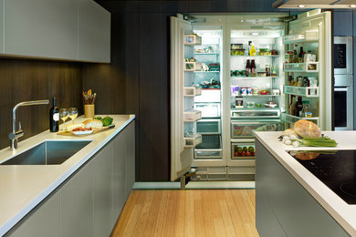Example of a trendy kitchen design in Denver