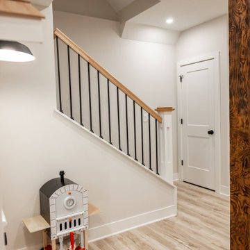 Basement Wine Cellar Wall and Under-Stair Kids' Playhouse