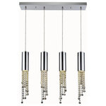 Elegant Lighting - Elegant Lighting V2057D4O/RC Niagara - Four Light Pendant - Inspired by the beauty and majesty of the famous waterfall, the Niagara collection creates its own memorable visual impact. Elegant suspended chrome cylinders appear to be pouring forth sparkling cascades of light from strand after strand of luminescent crystal beads. The overall effect is both powerful and graceful, and will be a noteworthy complement for any room.  Room use: Dining room; Living room; Bedroom; Bathroom; Entry Way; Closet  Diameter of 23 inches; minimum hanging height of 26 inches, maximum hanging height of  inches.  Warm, brilliant light is created by 2 light bulbs. (not included).   Dining Room/Living Room/Bedroom/Bathroom/Entry Way 2 Years  Clear  Mounting Direction: Down  Assembly Required: Yes  Canopy Included: Yes  Shade Included: Yes  Dimable: YesNiagara Four Light Pendant Chrome Clear Royal Cut Crystal *UL Approved: YES *Energy Star Qualified: n/a  *ADA Certified: n/a  *Number of Lights: Lamp: 4-*Wattage:50w GU10 bulb(s) *Bulb Included:No *Bulb Type:GU10 *Finish Type:Chrome