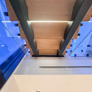 Project #126 | Contemporary Staircases with Integrated LEDs & Glass Railing