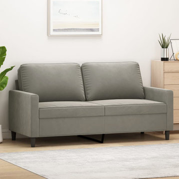 vidaXL Sofa Upholstered Love Seat Sofa Couch for Leisure Light Gray Velvet