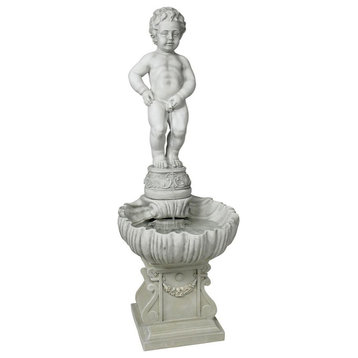 Design Toscano Manneken Pis With Shell Pump And Plinth