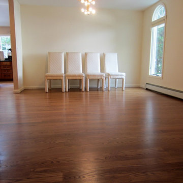 HOLBROOK - 3 1/4" RED OAK INSTALLED/REFINISHED NUTMEG STAIN AND TRAFFIC HD POLY