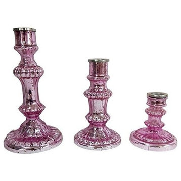 Luminary Candle Holders, Set of 3 Pink