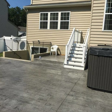 AJ stamped concrete patio wood planks