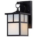 Maxim Lighting - Maxim Lighting 4053WTBK Coldwater - 12" One Light Outdoor Wall Mount - Coldwater is a traditional, craftsman/mission style collection from Maxim Lighting International in Burnished with Honey glass.  Shade Included: YesColdwater 12" One Light Outdoor Wall Mount Black White Glass *UL: Suitable for wet locations*Energy Star Qualified: n/a  *ADA Certified: n/a  *Number of Lights: Lamp: 1-*Wattage:60w Medium Base bulb(s) *Bulb Included:No *Bulb Type:Medium Base *Finish Type:Black