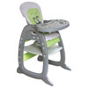 Badger Basket Co Envee II Baby High Chair, Playtable Conversion, Gray and Green