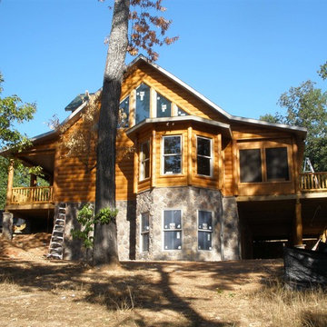 Exterior Log Siding with Stain colors