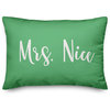 Mrs. Nice, Light Green 14x20 Lumbar Pillow