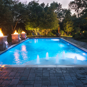 Riverwoods Swimming Pool with Fire and Water Features