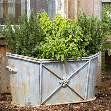 HUGE Metal Tub Planter
