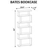 Bates 24''x63''x8'' Modern Minimalist Bookcase, Wenge
