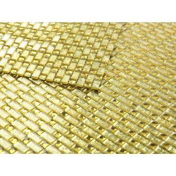Artistic Jewels Yellow Gold Diamond Cut 12x12 Glass Decorative Wall Tile