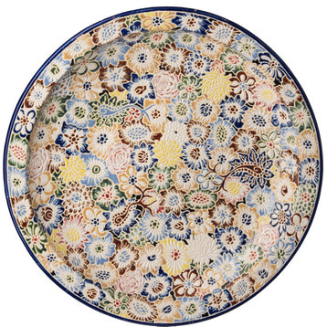 Round Flora Plate, Multi-Color