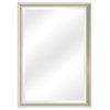 Glacis Transitional Bathroom Mirror With Frame, Champagne Silver