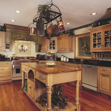 French Country-style Hickory Kitchen