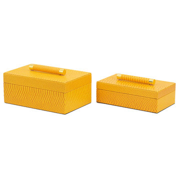 Orinoco Decorative Box, Yellow