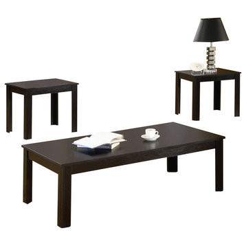 Coaster Elias 3-Piece Wood Occasional Coffee Table Set in Black