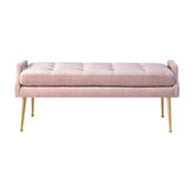 Eileen Slub Velvet Bench, Blush, Blush