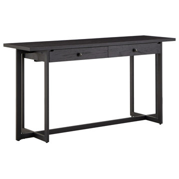 Joshua 2-Drawer Desk With Power Outlet, Black
