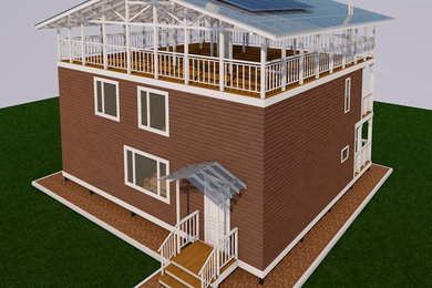 Реконструкция дачного домика с увеличением площади и этажности