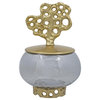 Percy Decorative Jar or Canister, Grey and Gold