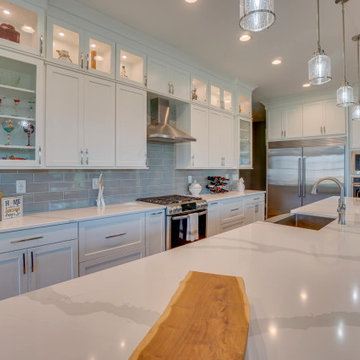 Custom Bianco Calacatta Quartz Kitchen