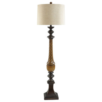 Toffeewood Floor Lamp Traditional Two Tone Brown Swirled