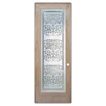 Pantry Door - Victorian Lace - Oak - 30" x 80" - Knob on Right - Pull Open
