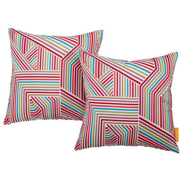 Modway Polyester Fabric Throw Pillow in Tapestry (Set of 2)