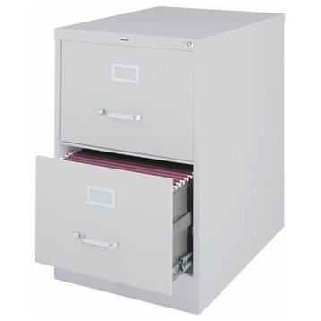 Pemberly Row 25" 2-Drawer Metal Legal Width Vertical File Cabinet in Gray
