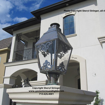 French Post Mount Gas Lanterns by Sheryl Stringer