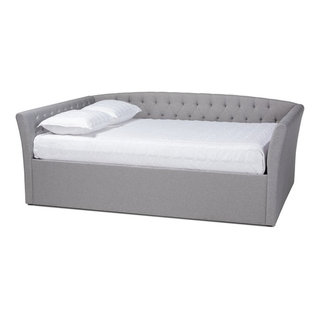 Bowery Hill Modern Fabric Upholstered Full Size Daybed in Dark Gray ...