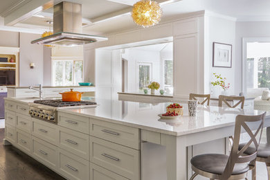 Design ideas for a large transitional kitchen in Boston.
