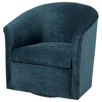 Comfort Pointe Elizabeth Ocean Blue Microfiber Swivel Accent Chair